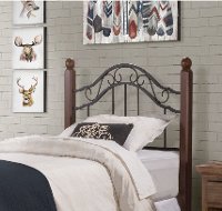 KIT Traditional Black and Brown Twin Headboard - Madison
