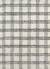 8 x 10 Large Ivory and Black Shag Rug - Maya