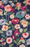 Clearance 5 x 8 Medium Traditional Floral Navy Blue Rug - Newport