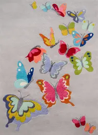 4 x 6 Small Multi-Color Kids Butterfly Area Rug - Lil Mo Whimsy
