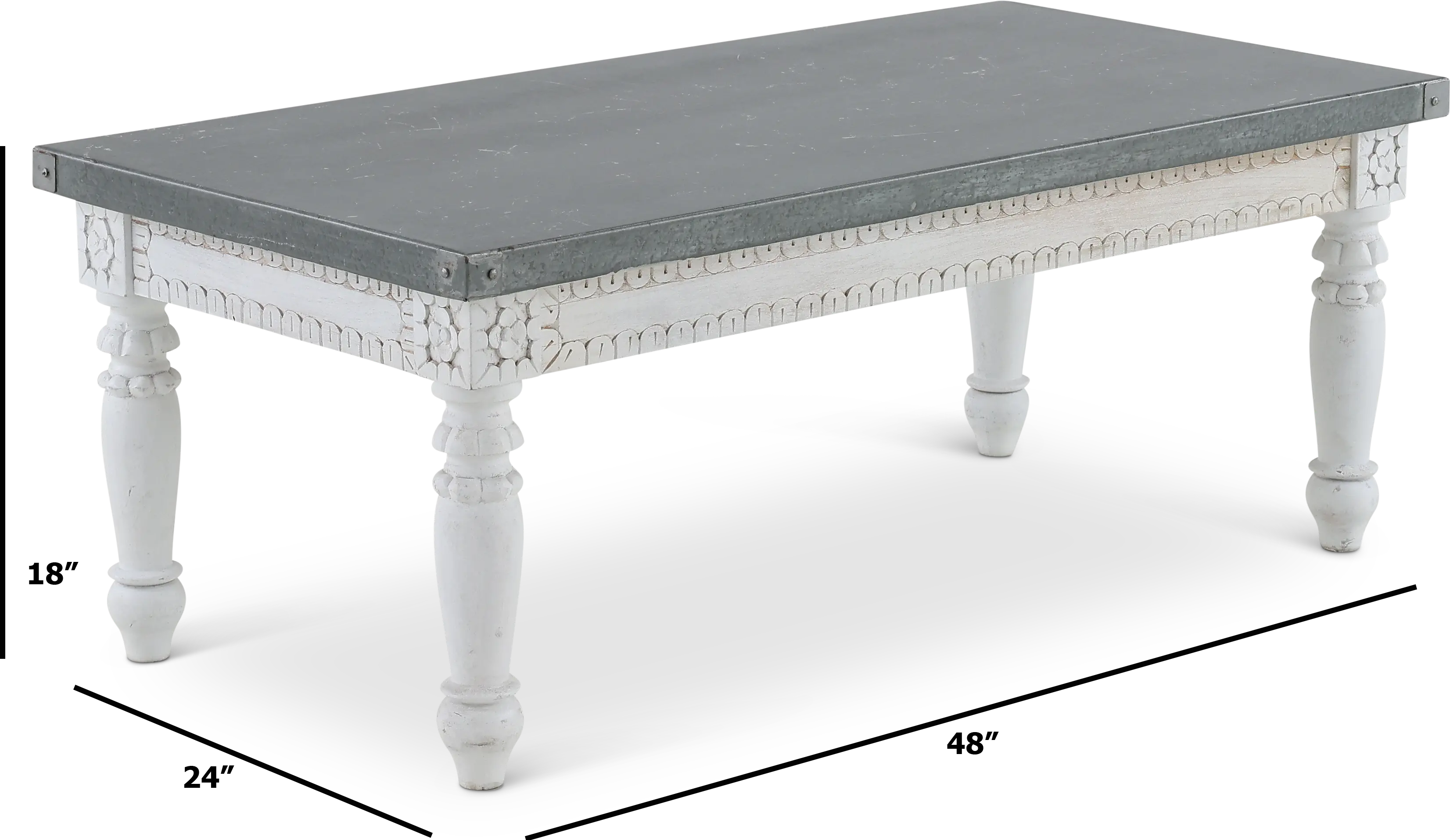 Tatum Coffee Table with Metal Top-2