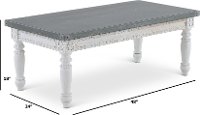 Traditional Coffee Table with Metal Top - Tatum-2