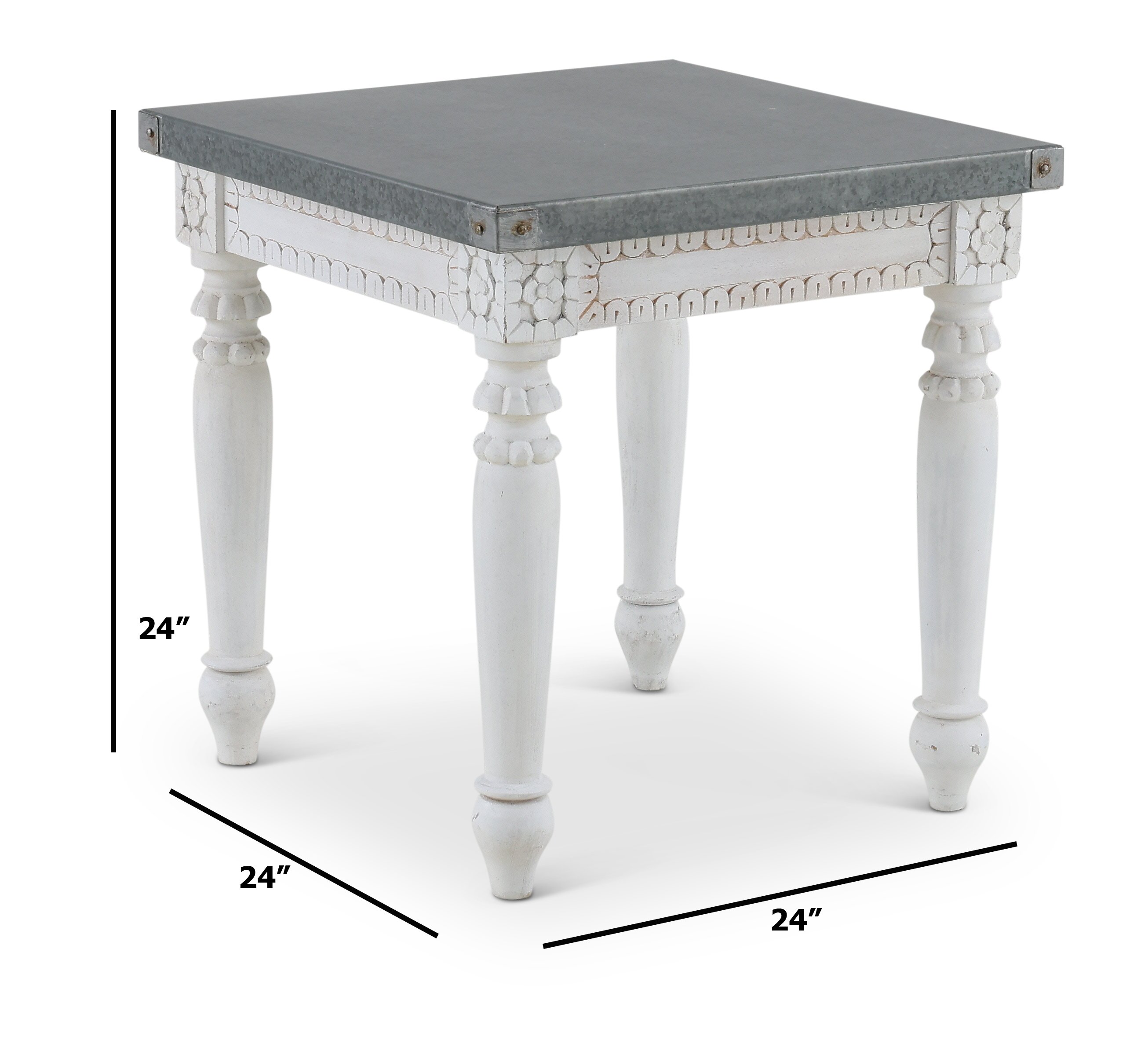 Tatum End Table with Metal Top-2