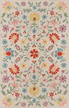 4 x 6 Small Floral Off-White Area Rug - Newport