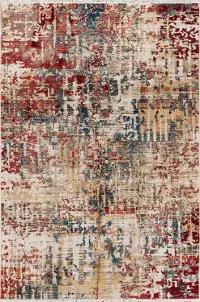 5 x 7 Medium Multi-Colored Red, Yellow and Blue Rug - Studio