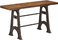 Industrial Reclaimed Wood Sofa Table - Unwin-3