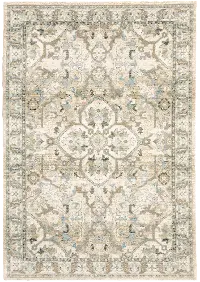 8 x 11 Large Beige and Ivory Area Rug- Andorra