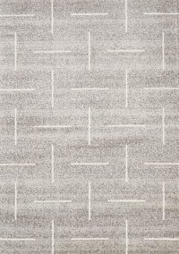 4 x 6 Small Gray and Cream Contemporary Area Rug - Merit