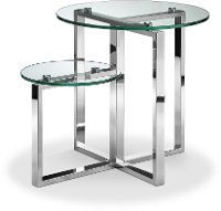 Glass and Metal End Table - Medlock