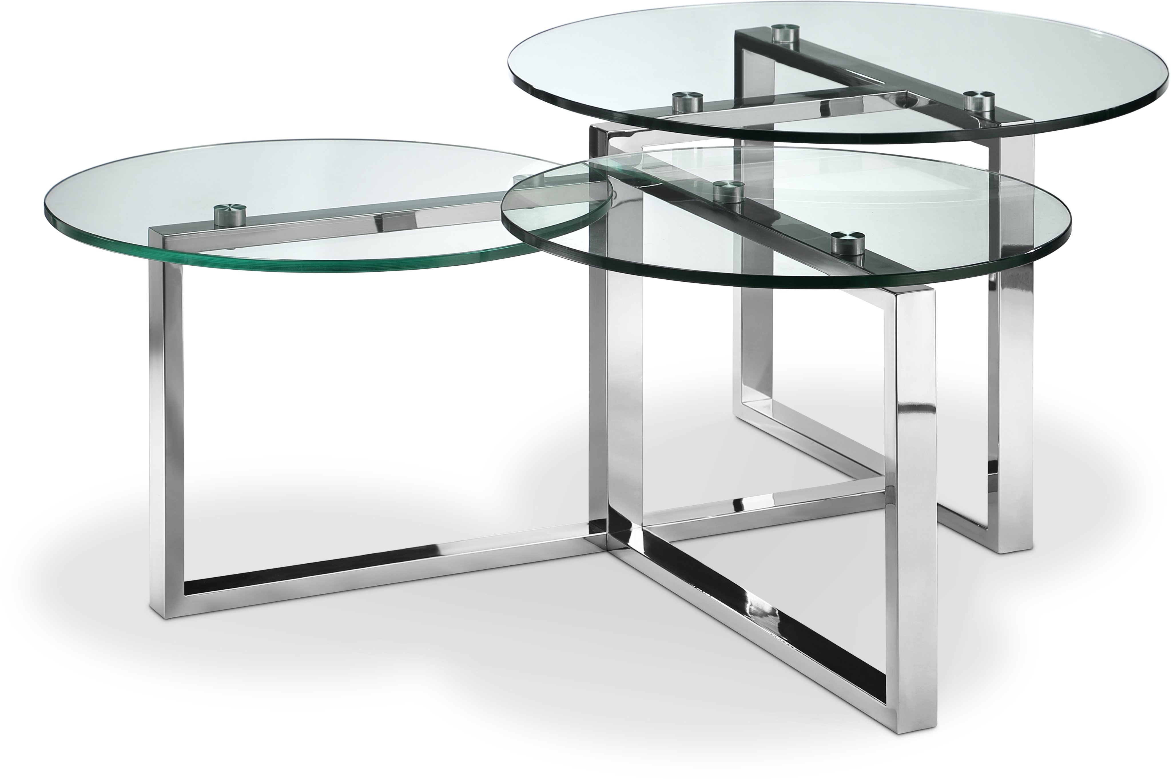 Modern Chrome Tiered Coffee Table - Medlock-1