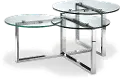 Modern Chrome Tiered Coffee Table - Medlock