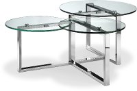 Modern Chrome Tiered Coffee Table - Medlock