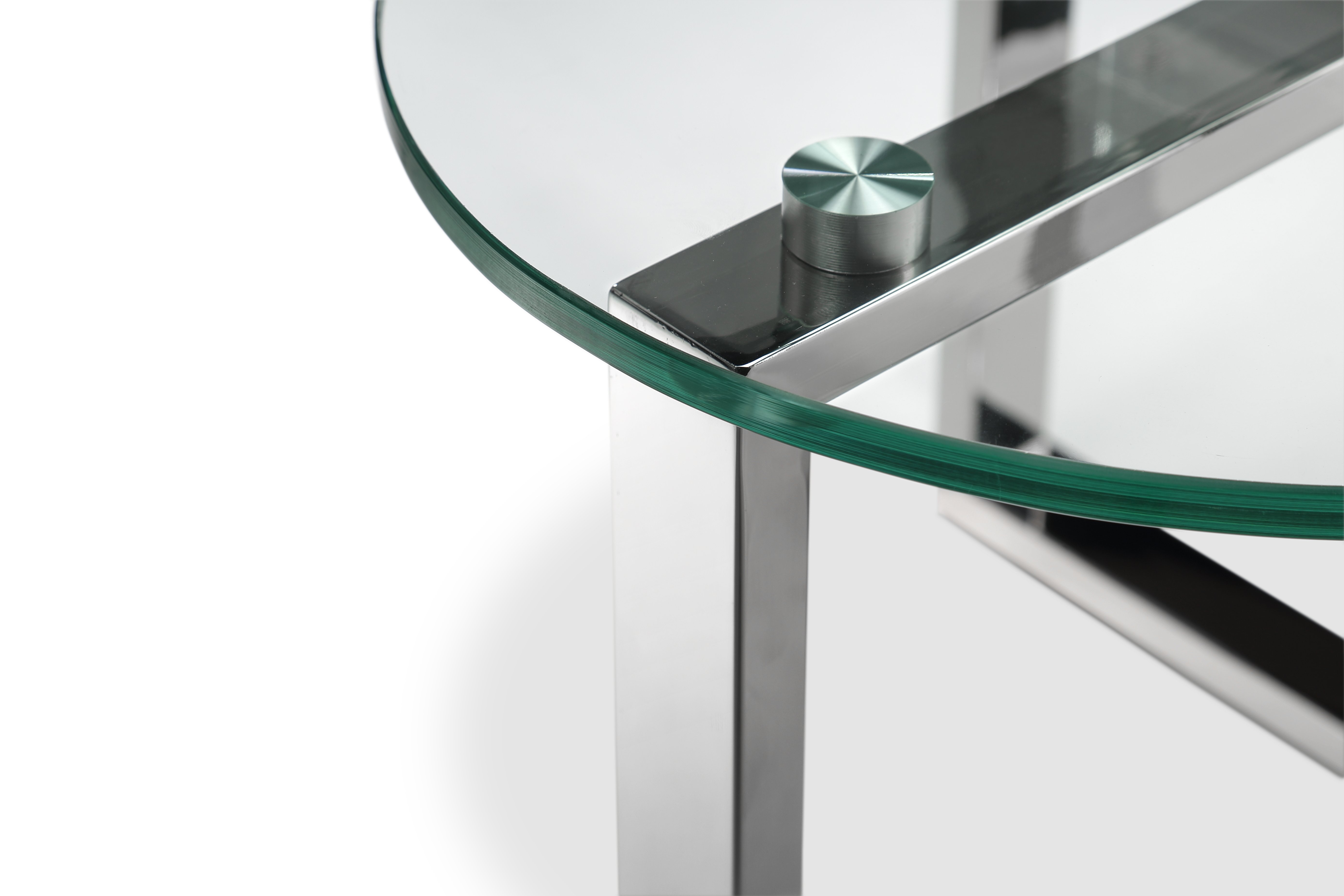 Modern Chrome Tiered Coffee Table - Medlock-2