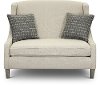Stone Wingback Sette with Charcoal Throw Pillows - Prost