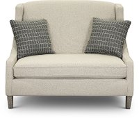 Stone Wingback Sette with Charcoal Throw Pillows - Prost