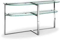 Chrome and Glass Sofa Table - Medlock