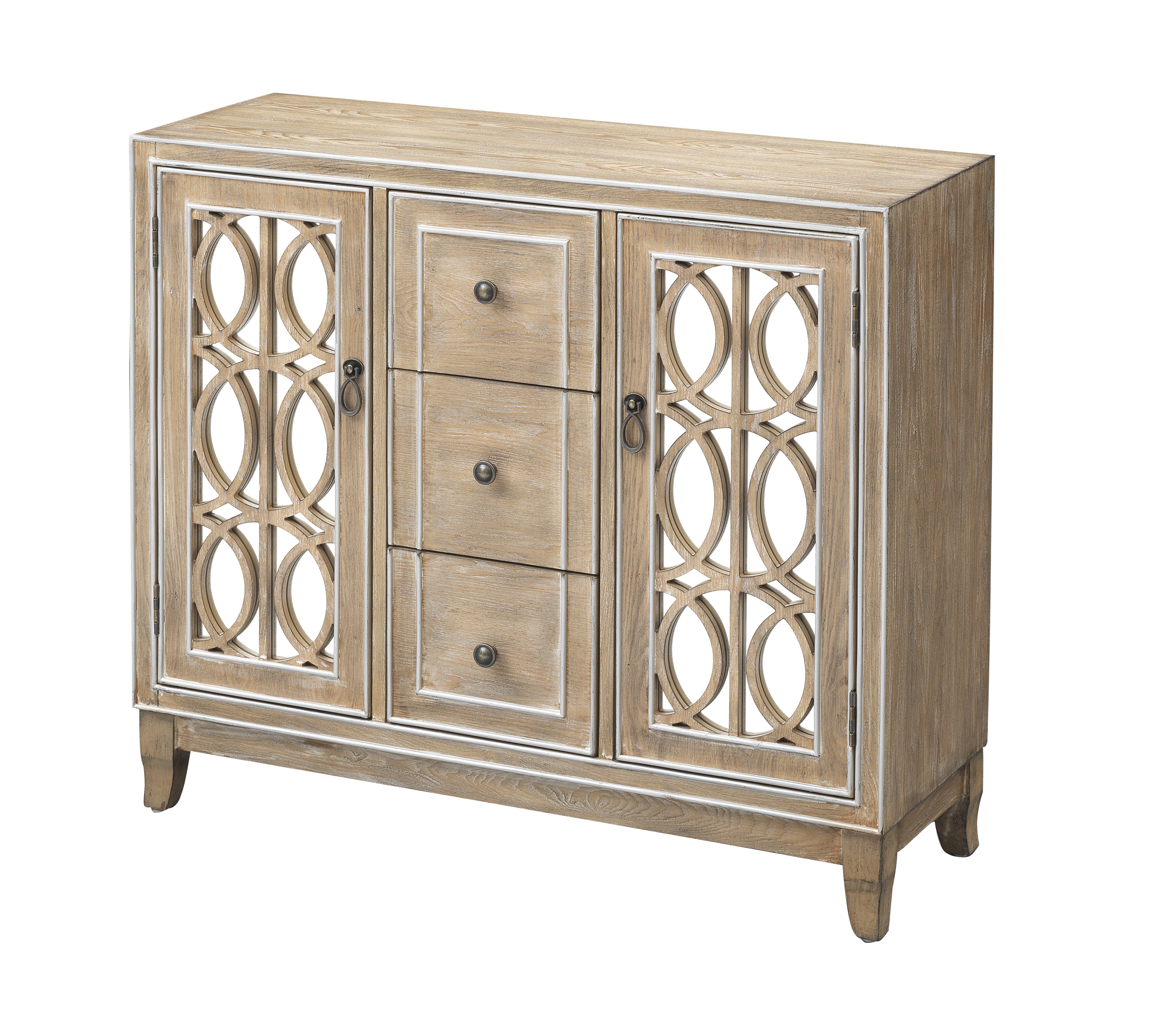 Light Brown Sideboard with Circular Intertwining Overlays-3