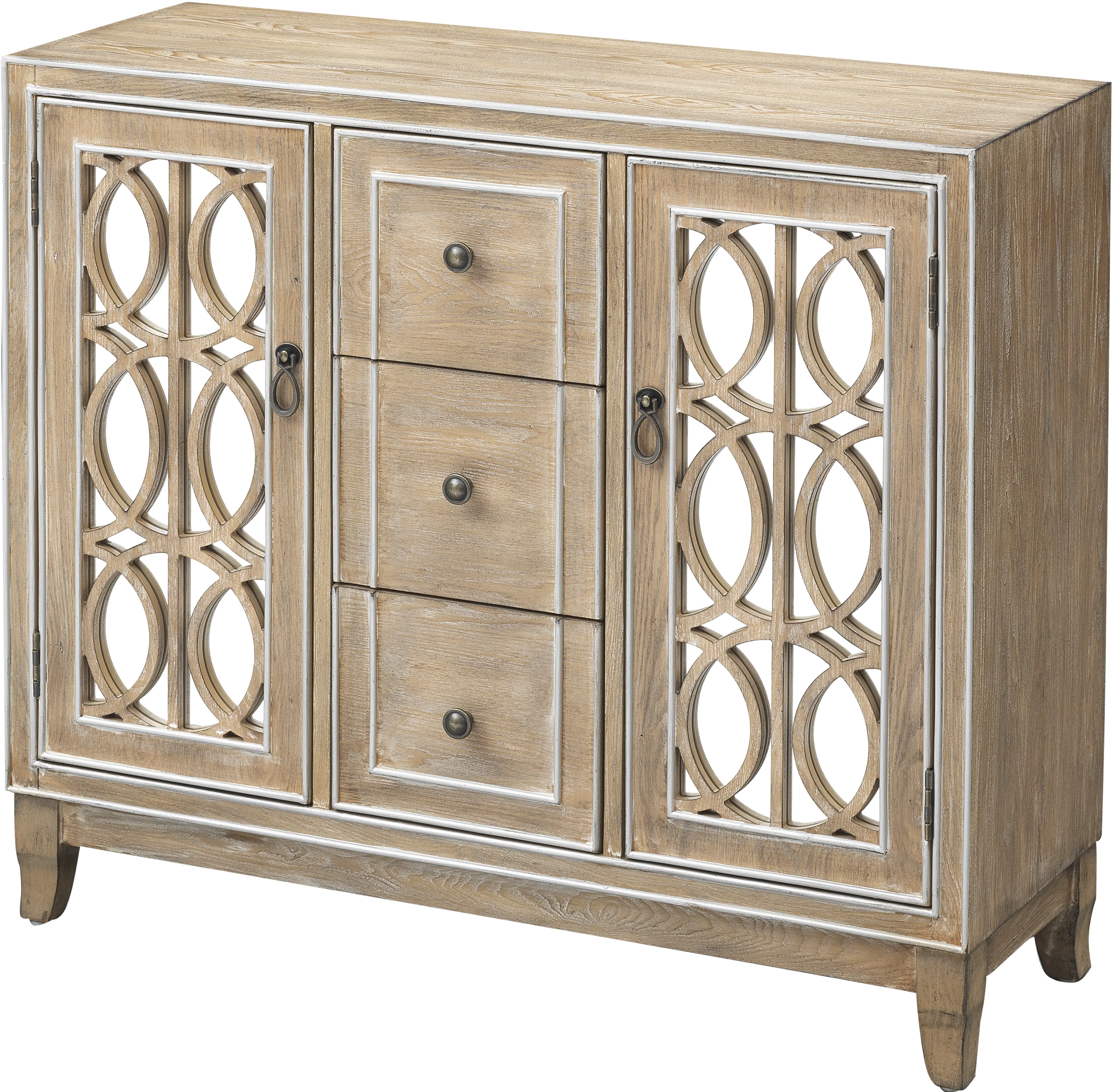 Light Brown Sideboard with Circular Intertwining Overlays-3