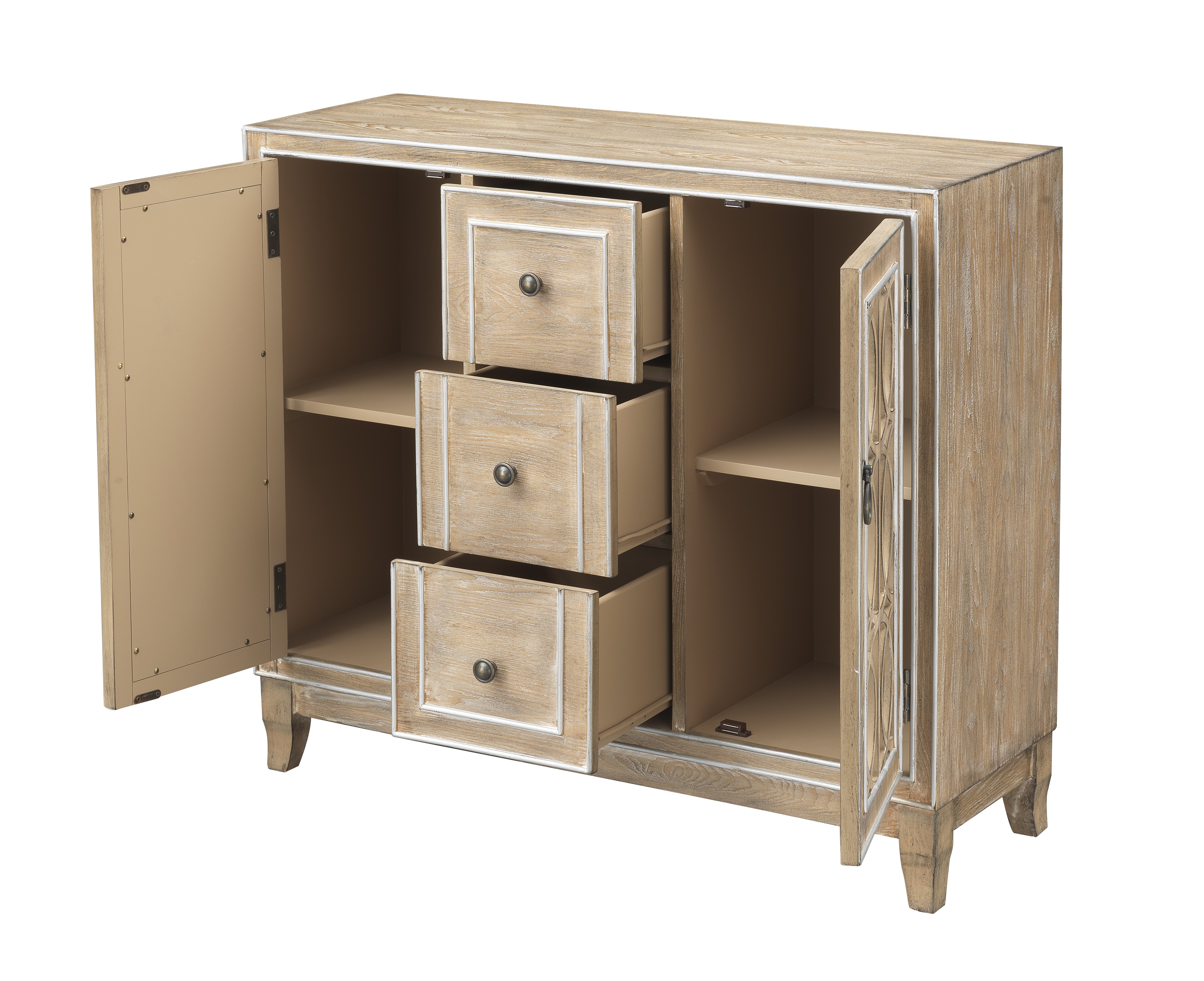 Light Brown Sideboard with Circular Intertwining Overlays-4