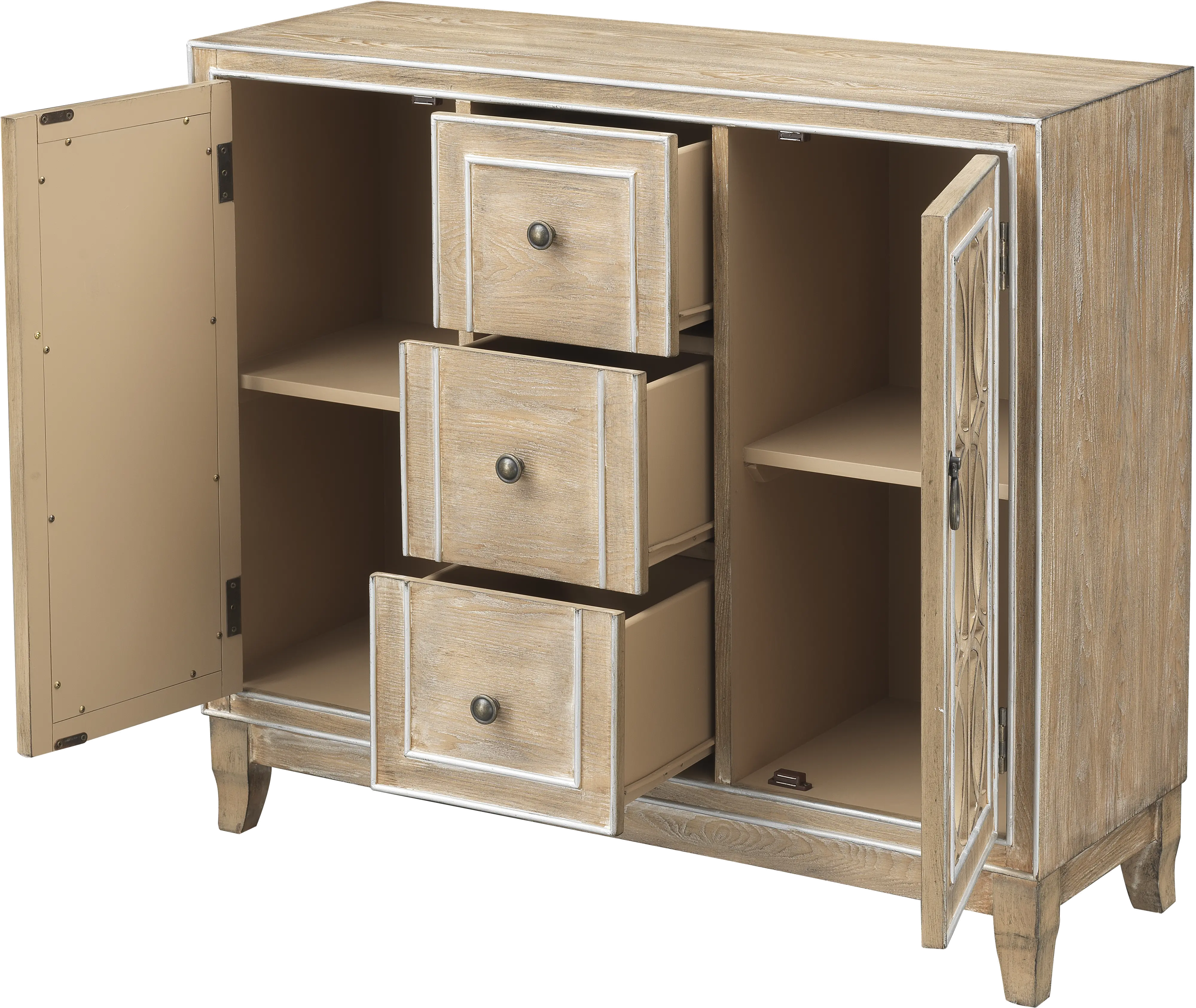Light Brown Sideboard with Circular Intertwining Overlays-4