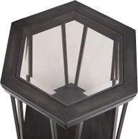 Dark Oak and Glass Chairside Table - Proximity Heights-2