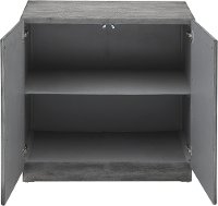Contemporary Gray Accent Cabinet with Mirrored Glass Doors-4