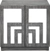 Contemporary Gray Cabinet with Two Mirrored Glass Doors