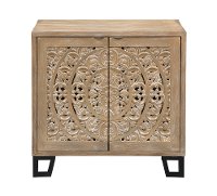 Butterscotch Circular Carved Two Door Cabinet