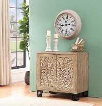 Butterscotch Circular Carved Two Door Cabinet-2