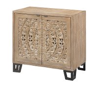 Butterscotch Circular Carved Two Door Cabinet-4