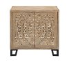 Clearance Butterscotch Circular Carved Two Door Cabinet