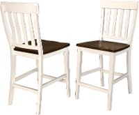 MRP-CP-3-65-K White and Brown Slat Back Counter Height Stool - Mariposa