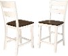 MRP-CO-3-55-K Clearance White and Brown Ladder Back Counter Height Stool - Mariposa