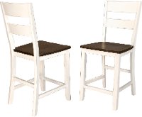 MRP-CO-3-55-K White and Brown Ladder Back Counter Height Stool - Mariposa