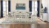 KIT Clearance White and Brown 5 Piece Counter Height Dining Set with Slat Back Chairs - Mariposa