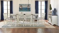 White and Brown 5 Piece Counter Height Dining Set with Slat Back Chairs - Mariposa