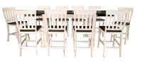 White and Brown 5 Piece Counter Height Dining Set with Slat Back Chairs - Mariposa-2