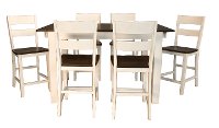 KIT White and Brown 5 Piece Counter Height Dining Set with Ladder Back Chairs - Mariposa-2
