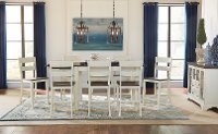 KIT White and Brown 5 Piece Counter Height Dining Set with Ladder Back Chairs - Mariposa-3