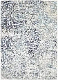 91671-60110/8X11 8 x 11 Large Imprinted Blooms Aquamarine Area Rug - Scott Living Expressions