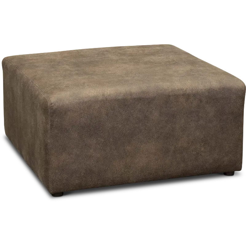 Traditional Pecan Brown Cocktail Ottoman - Lonestar