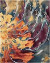 5 x 8 Medium Orange, Crimson and Purple Area Rug - Prismatic