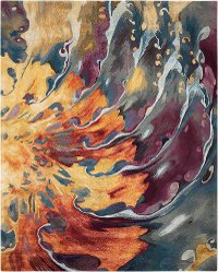PRS08/5.6X7.6 5 x 8 Medium Orange, Crimson and Purple Area Rug - Prismatic-1