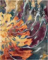 PRS08/5.6X7.6 Prismatic 5 x 8 Orange, Crimson and Purple Area Rug