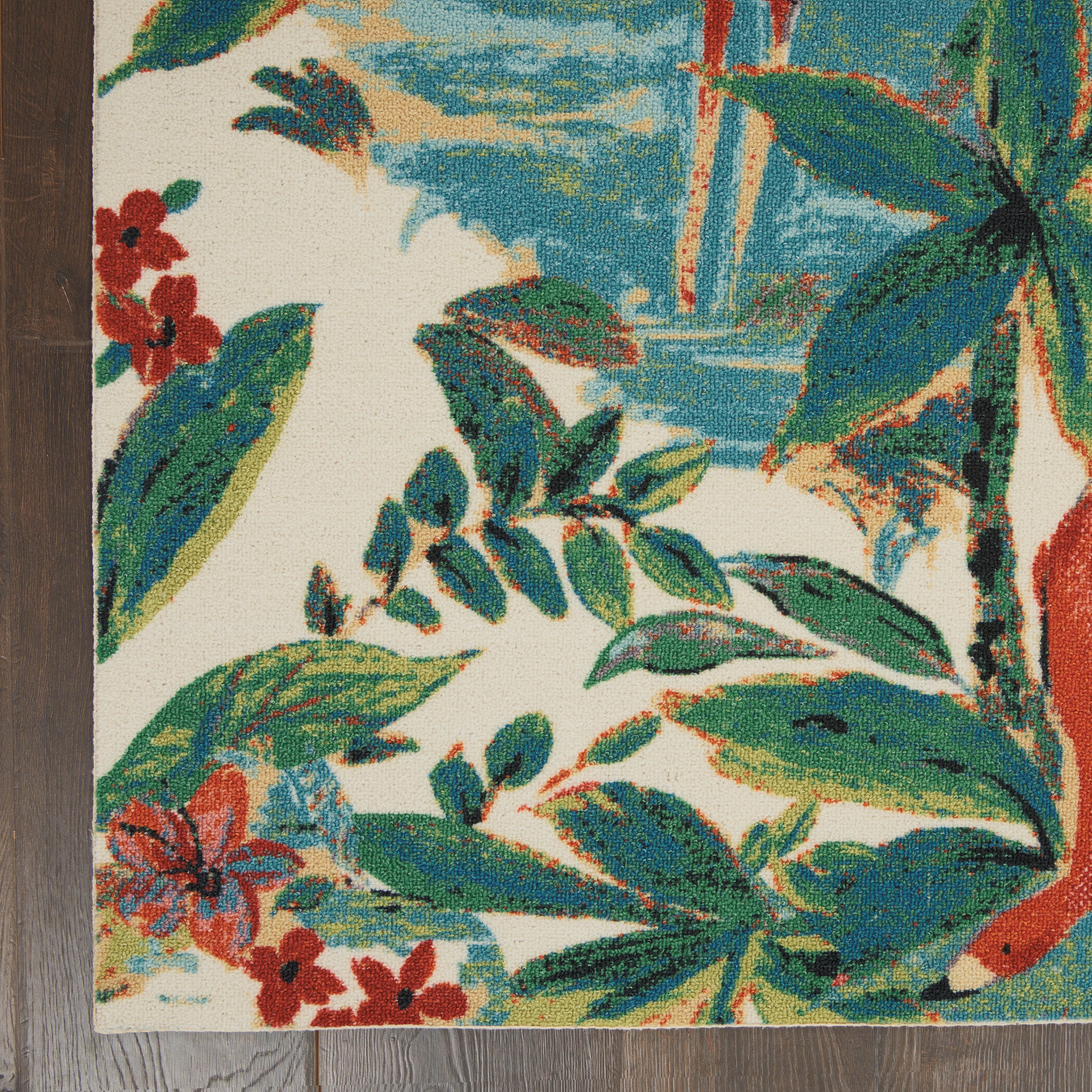 SND75/5.3X7.5 5 x 7 Medium Flamingo Ivory Indoor-Outdoor Rug - Sun N Shade-2