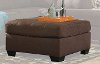 Contemporary Walnut Brown Ottoman - Maier