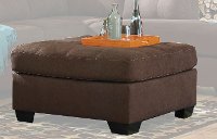Contemporary Walnut Brown Ottoman - Maier