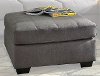 Contemporary Charcoal Gray Ottoman - Maier
