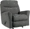 Contemporary Charcoal Gray Rocker Recliner - Maier