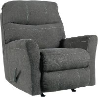 Contemporary Charcoal Gray Rocker Recliner - Maier